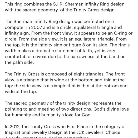 Sterling Silver Sherman Infinity Cross Ring Collectors piece Holy Trinity - Picture 12 of 14